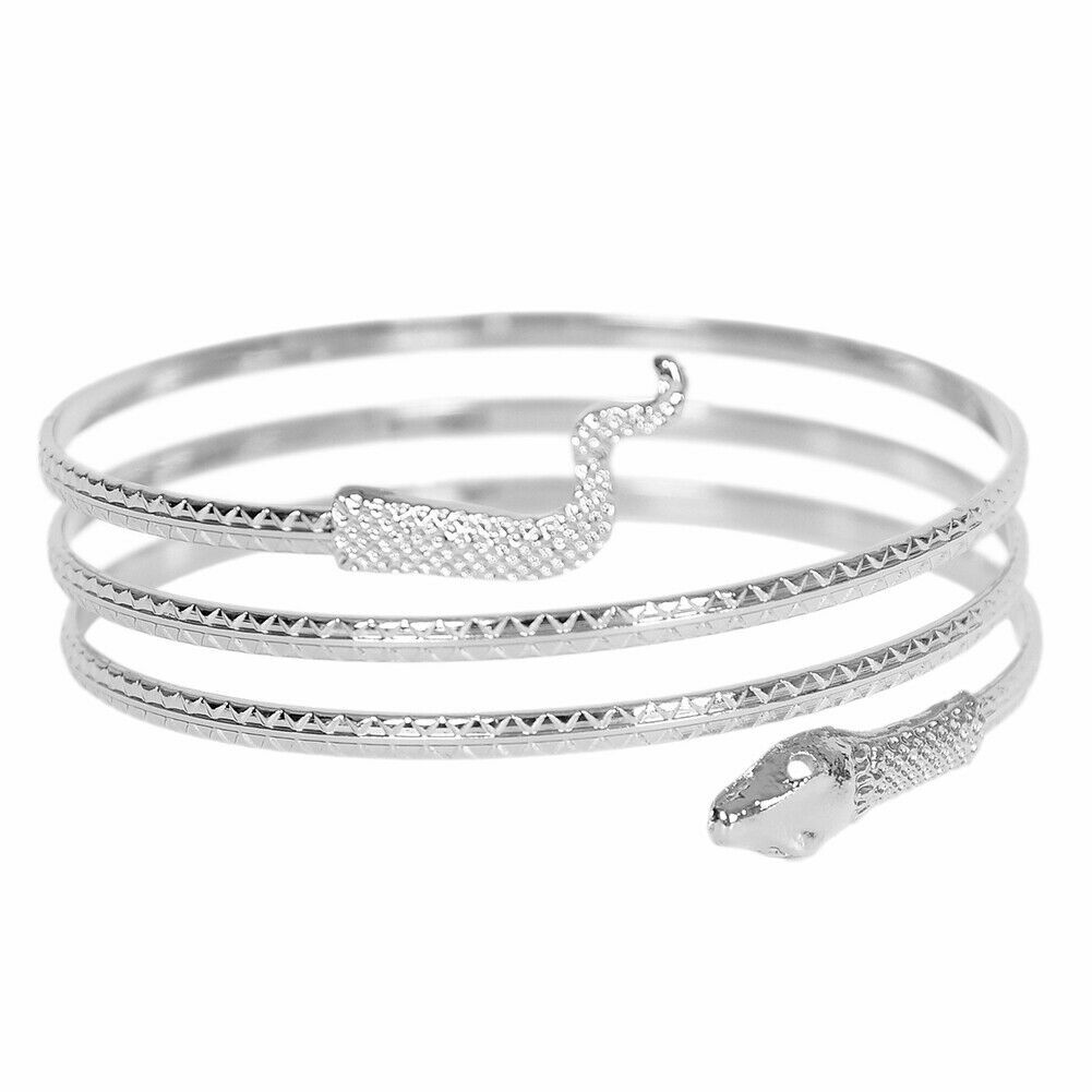 Elegant Unique 925 Sterling Silver New Charms Snake Design Bracelet Bangle Cuff