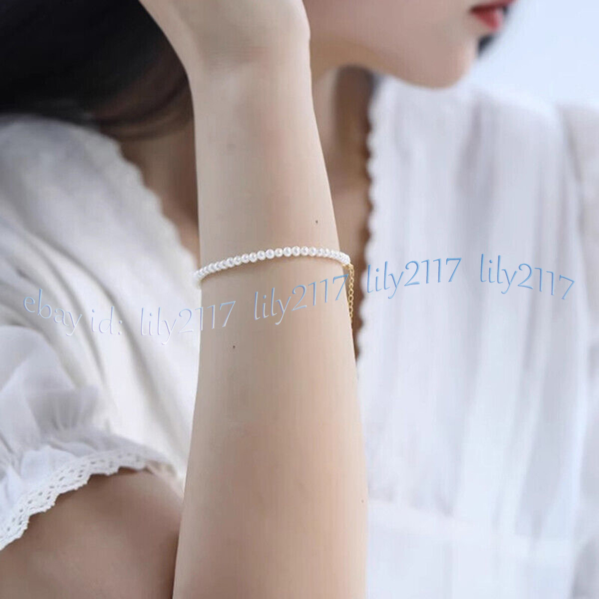 Mini 2-3mm Genuine Natural White Akoya Pearl Real Pearl Bracelet 7.5 inches