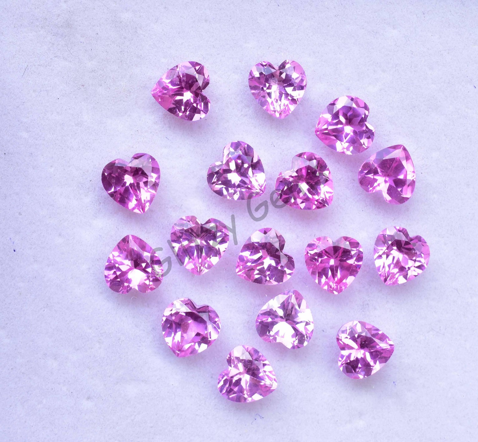 16 Pcs Natural Mogok Pink Ruby Heart 7.60 MM Certified Flawless Loose Gemstone