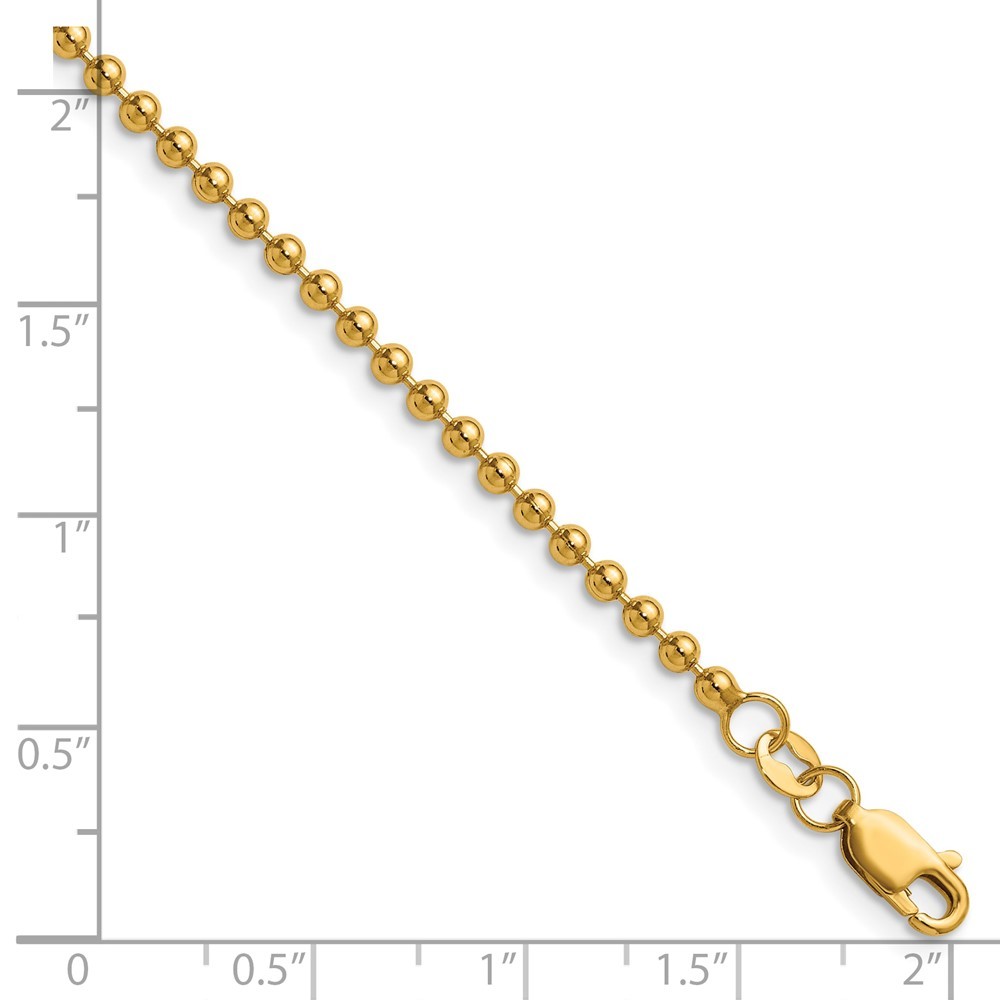 1/20 14K Gold Filled 2.5mm Solid Bead Chain Necklace