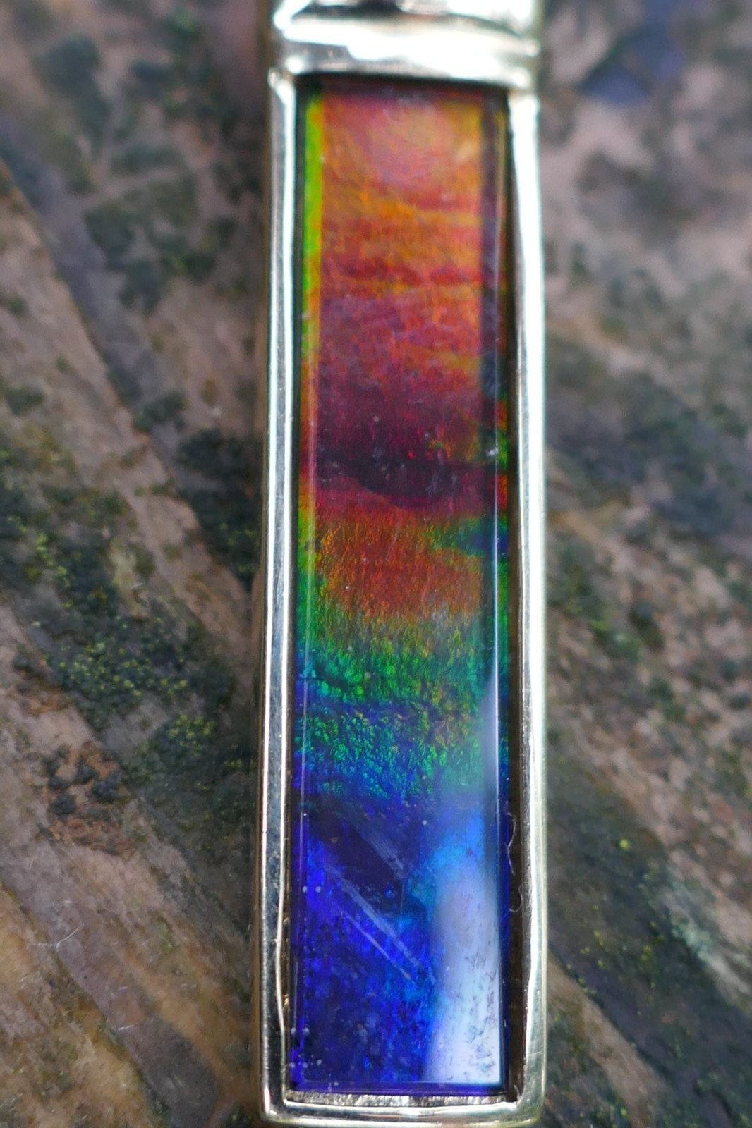 Designer Korite 18kt Yellow/White Gold Ammolite & Diamond Pendant / Enhancer