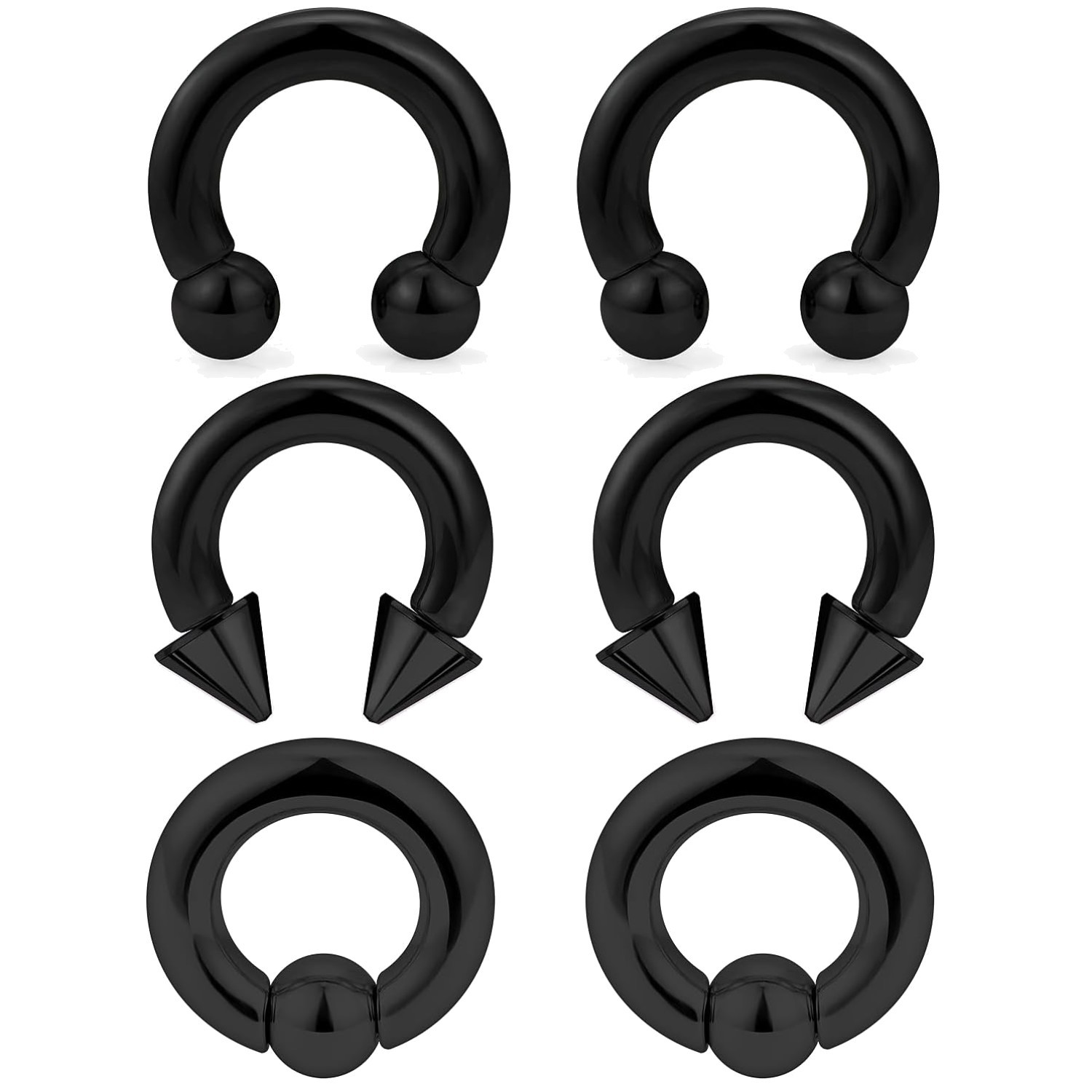 Surgical Steel Septum Rings Set – 6 Pieces