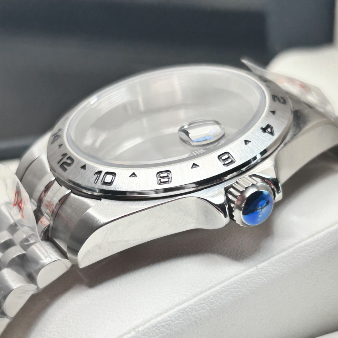 39MM Sapphire Crystal Brushed Watch Case for NH34 NH35 NH36 Explorer Mod Parts