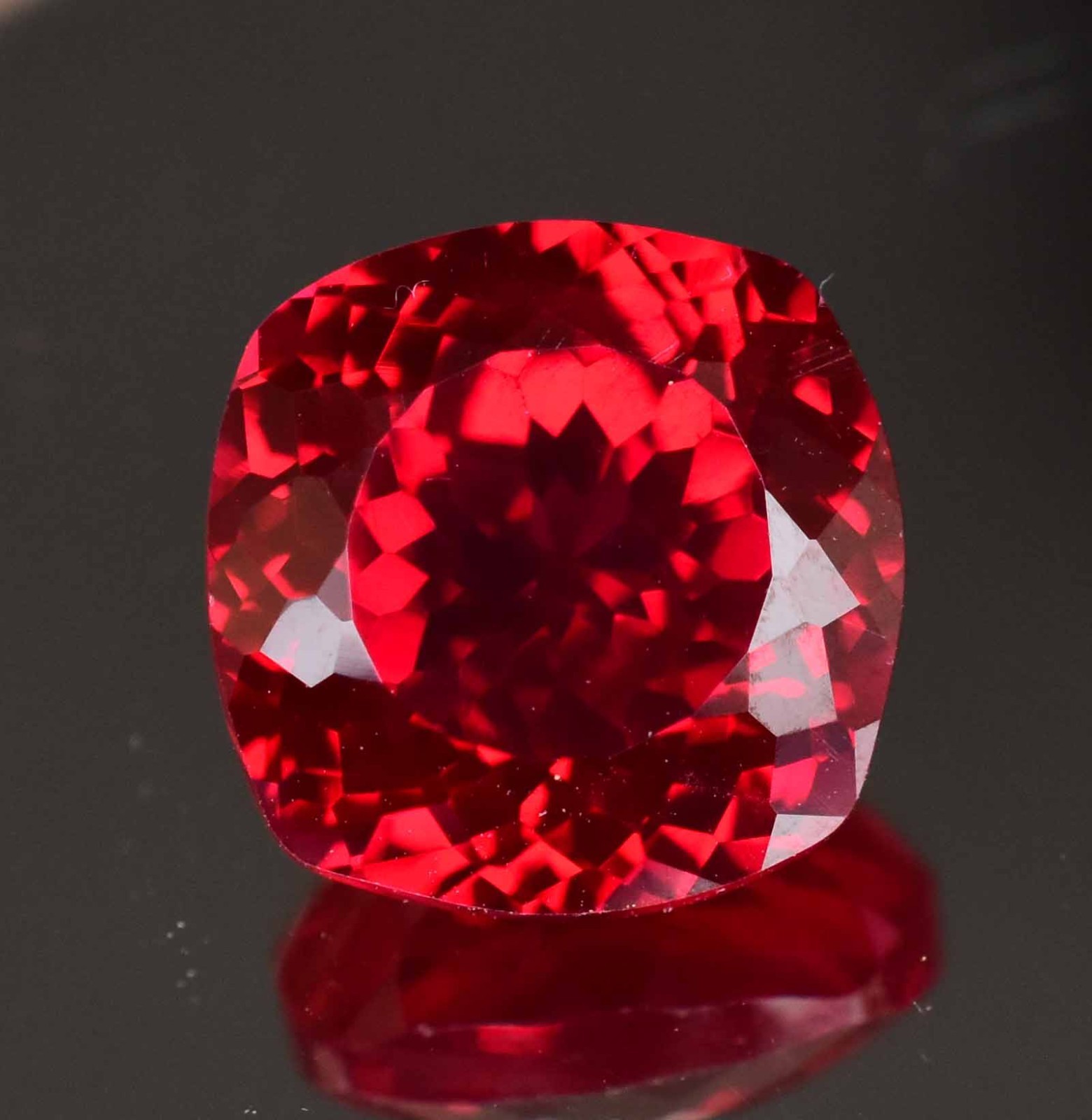 11.40Ct Natural Myanmar Red Spinel Certified Cushion Cut Flawless Loose Gemstone