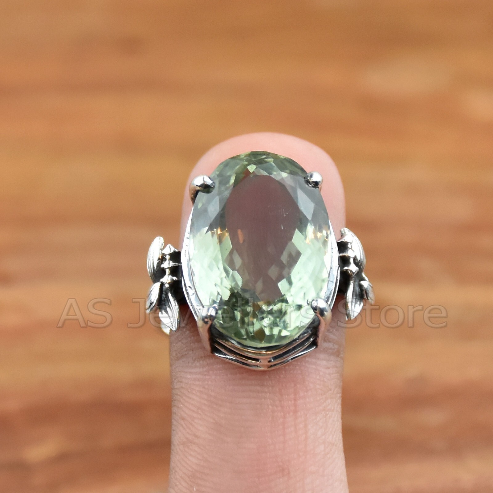 925 Sterling Silver Ring, Green Amethyst Ring, Handmade Ring, Silver Jewelry