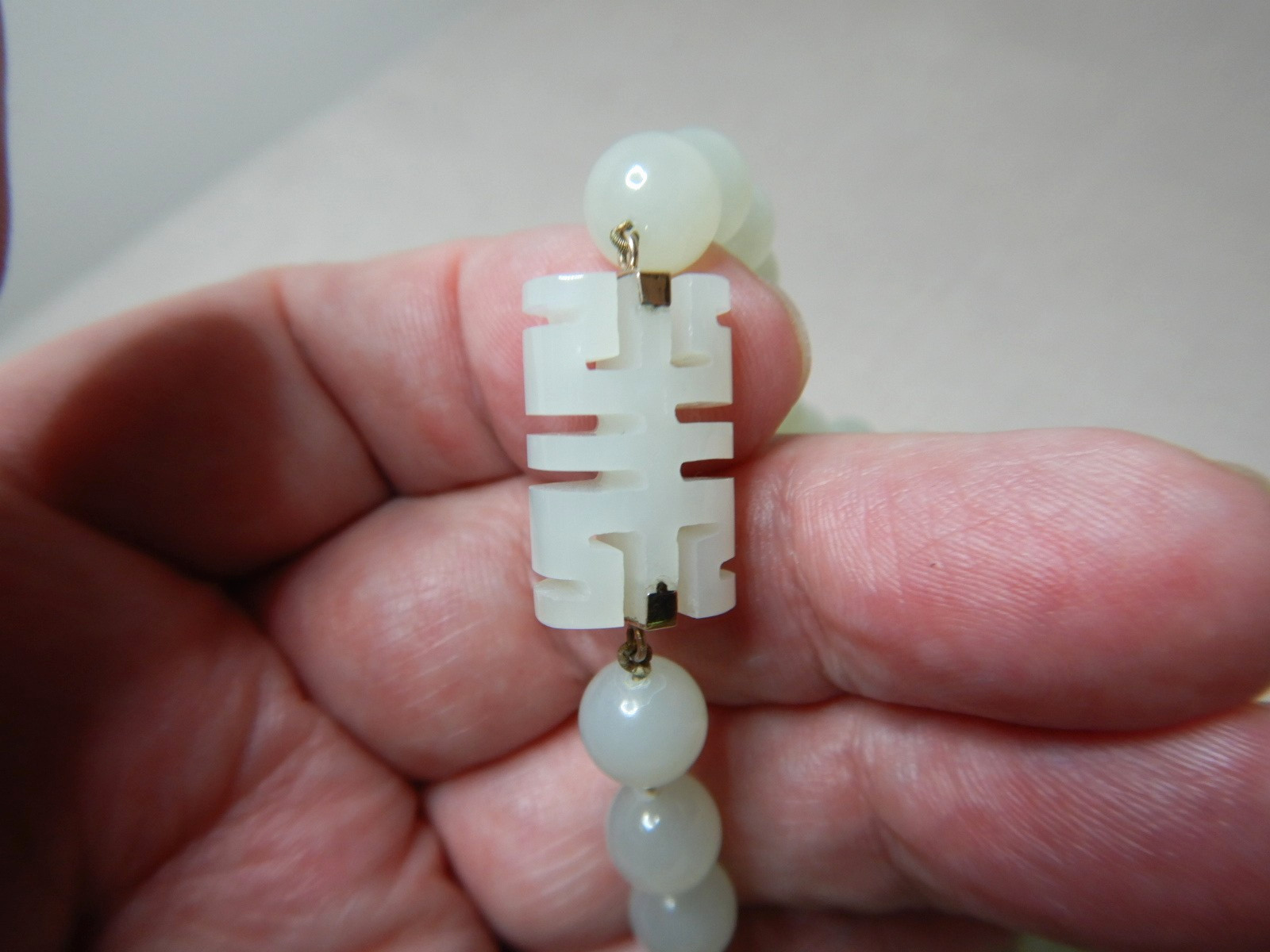 Vintage Jade Multi Pendant Beaded Double Strand Necklace
