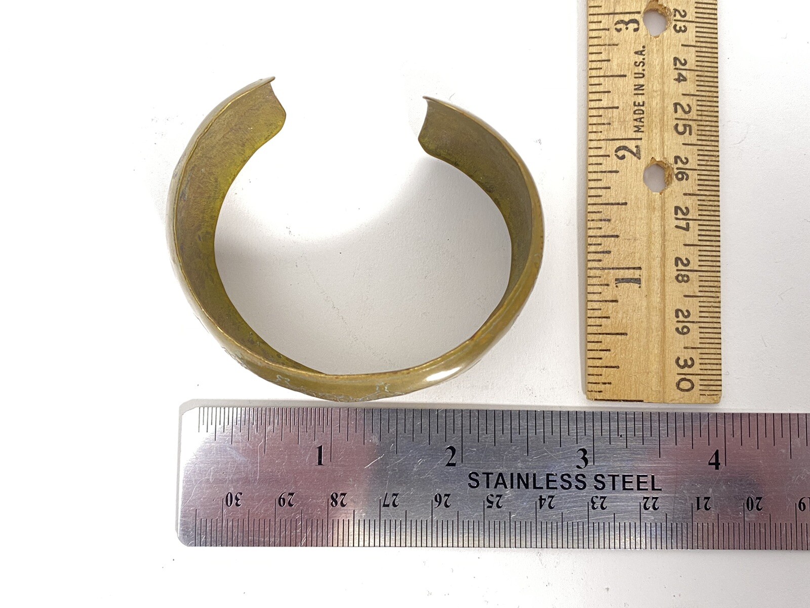 Vintage Taj Mahal Brass cuff bracelet – Handmade – Unmarked