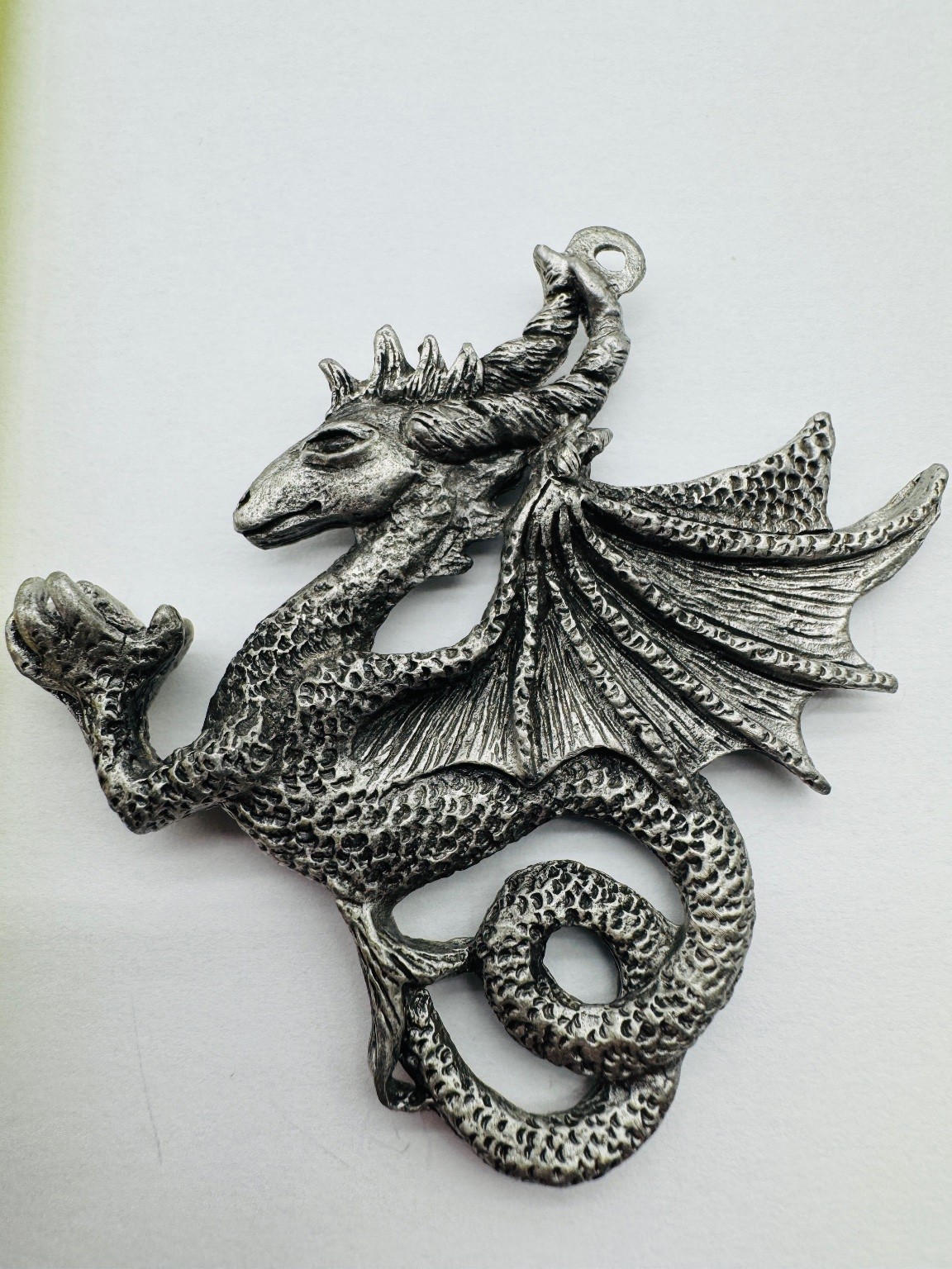 Gallo Dragon Pewter Pendant 3.75in Handcrafted Fantasy Jewelry