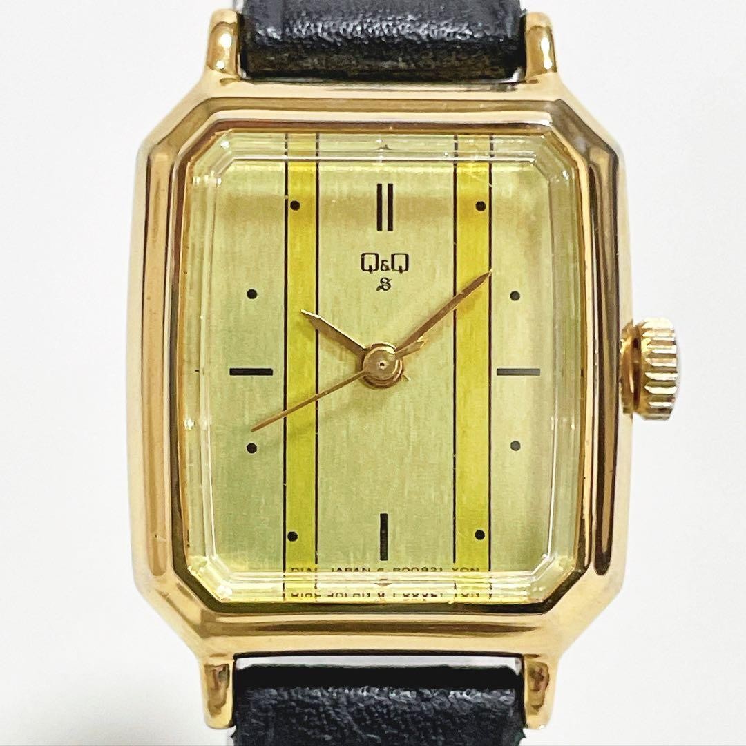 Excellent condition, fully functional CITIZEN Q&Q 6-P00921 Square Gold Hand-
