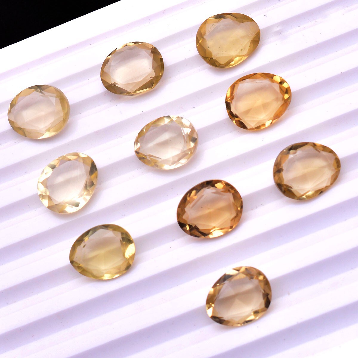 10 Pcs Natural Citrine Unheated 11mm*9mm Faceted Cut Loose Gemstones Wholesale