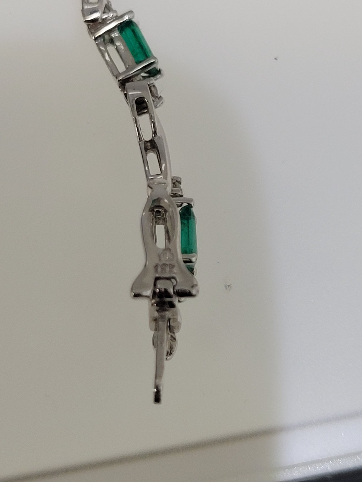 18k White Gold 3.3 cttw Gorgeous Emeralds and .63 cttw Diamond Bracelet