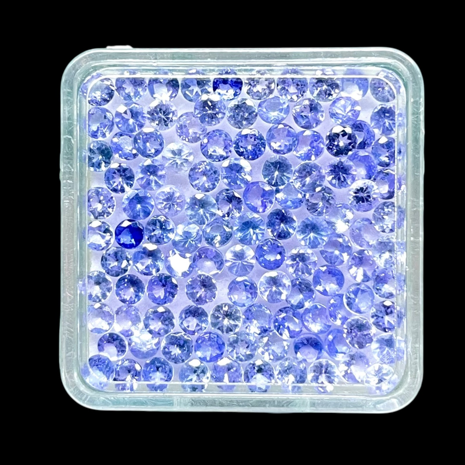 100 Pcs Natural Tanzanite 2mm Round Cut Sparkling Loose Gemstones Lot 3.75 Cts