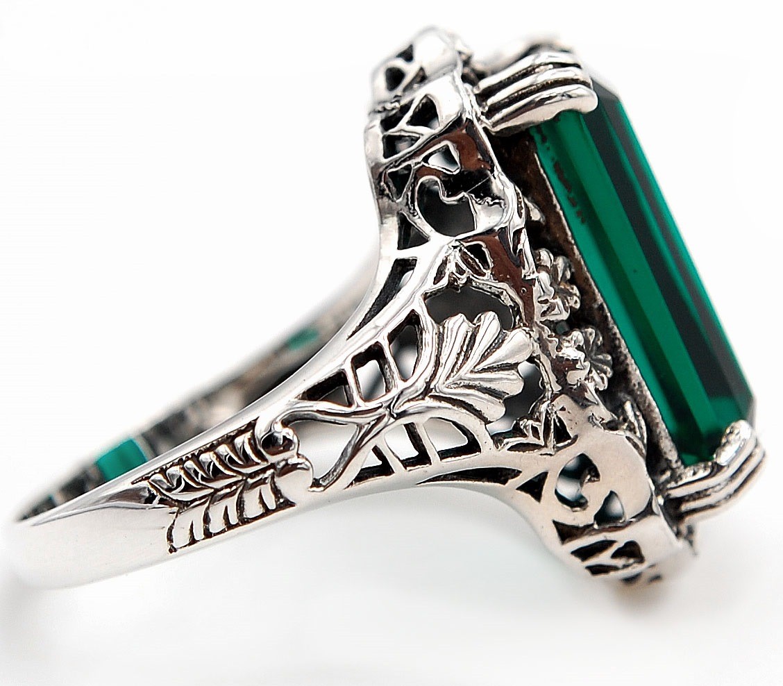12CT Heat Treated Tourmaline 925 Sterling Silver Edwardian Ring Sz 6,8,9 US8