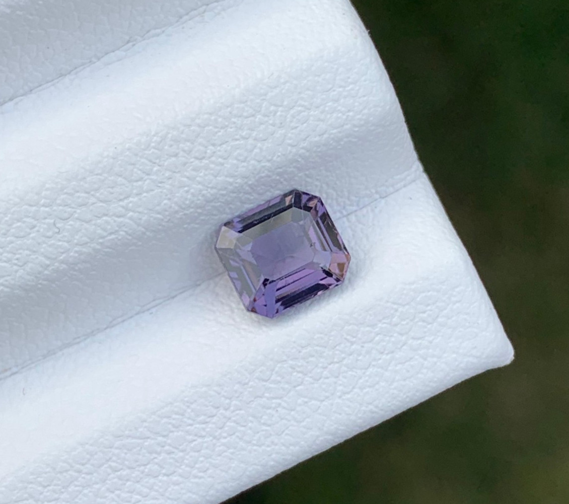 Asscher Cut Lavender Spinel 1.06ct – Natural Burma Loose Gemstone 6mm Purple Gem