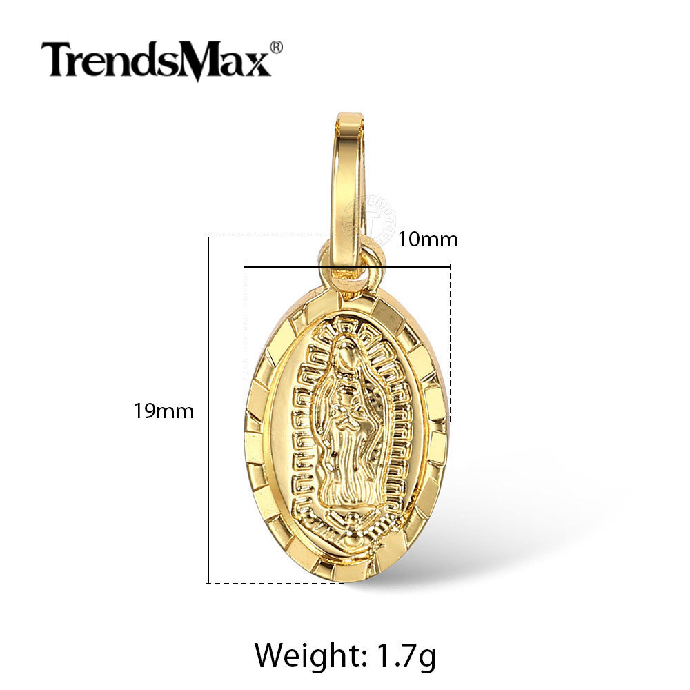 16-24″ Gold Plated Stainless Steel Virgin Mary Pendant Necklace or Charm Only