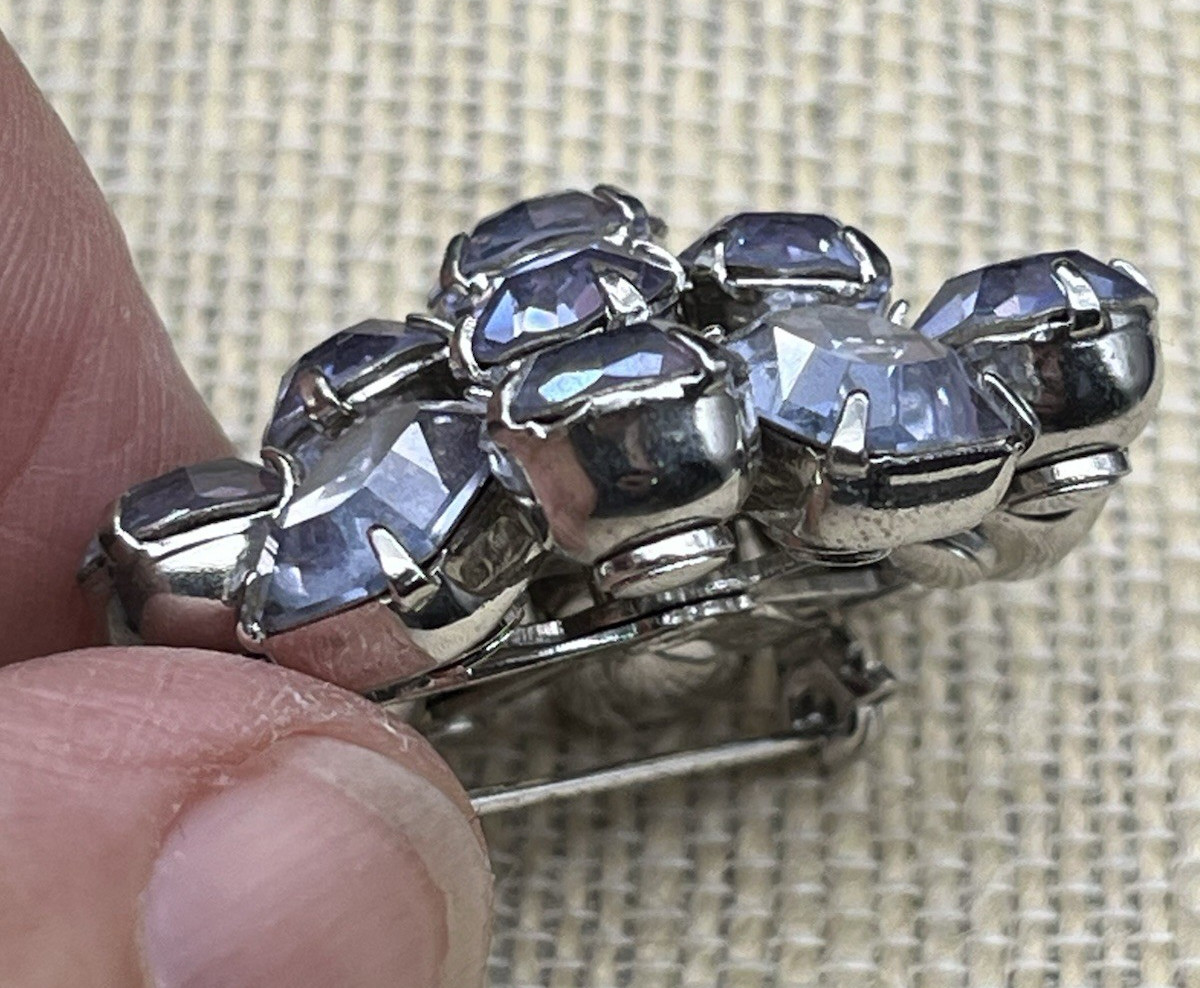 Vintage Coro Faceted Crystal Lavender light Purple Brooch