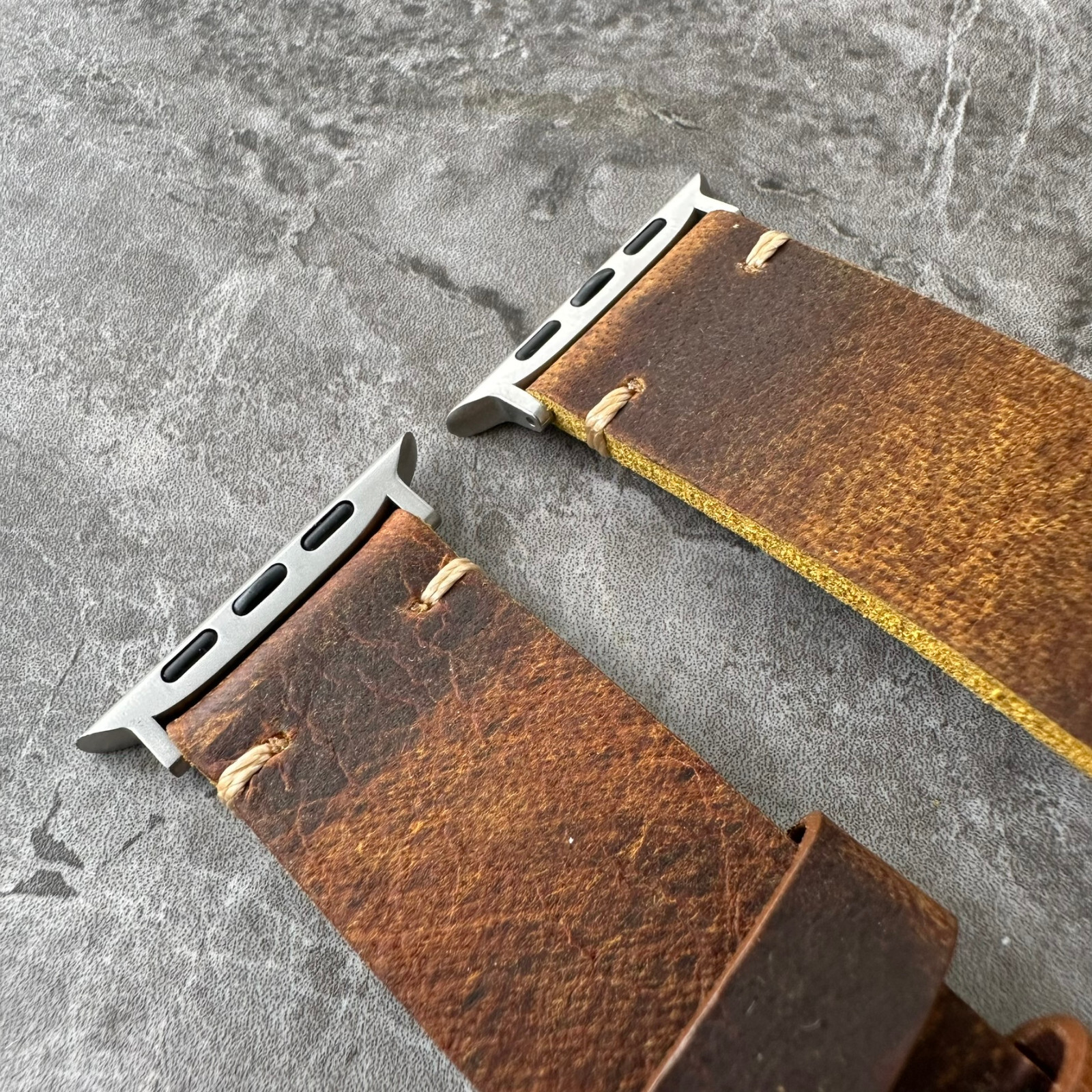 Thick Brown Buffalo Leather Watch Strap Band For NEW Apple Watch Ultra 1 2 49mm