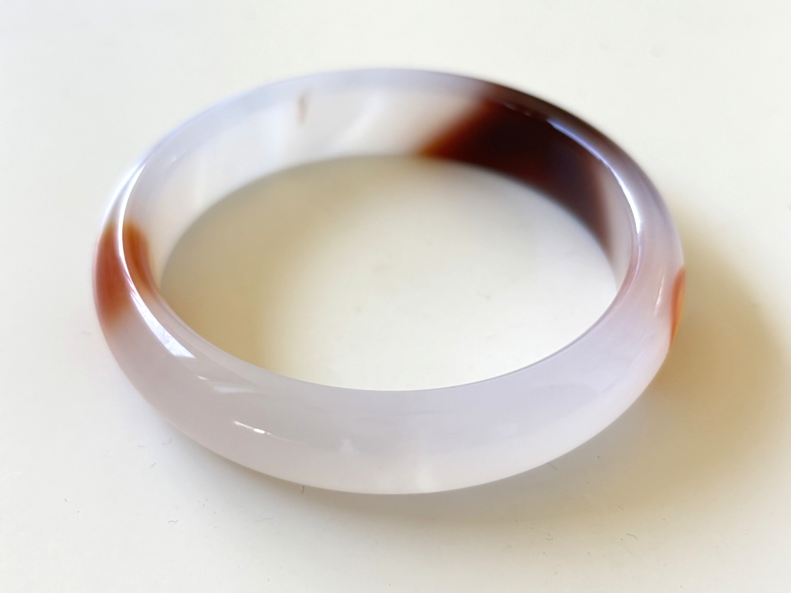 61mm Natural Black Lace Agate Carnelian Bangle Banded Crystal Healing Bracelet