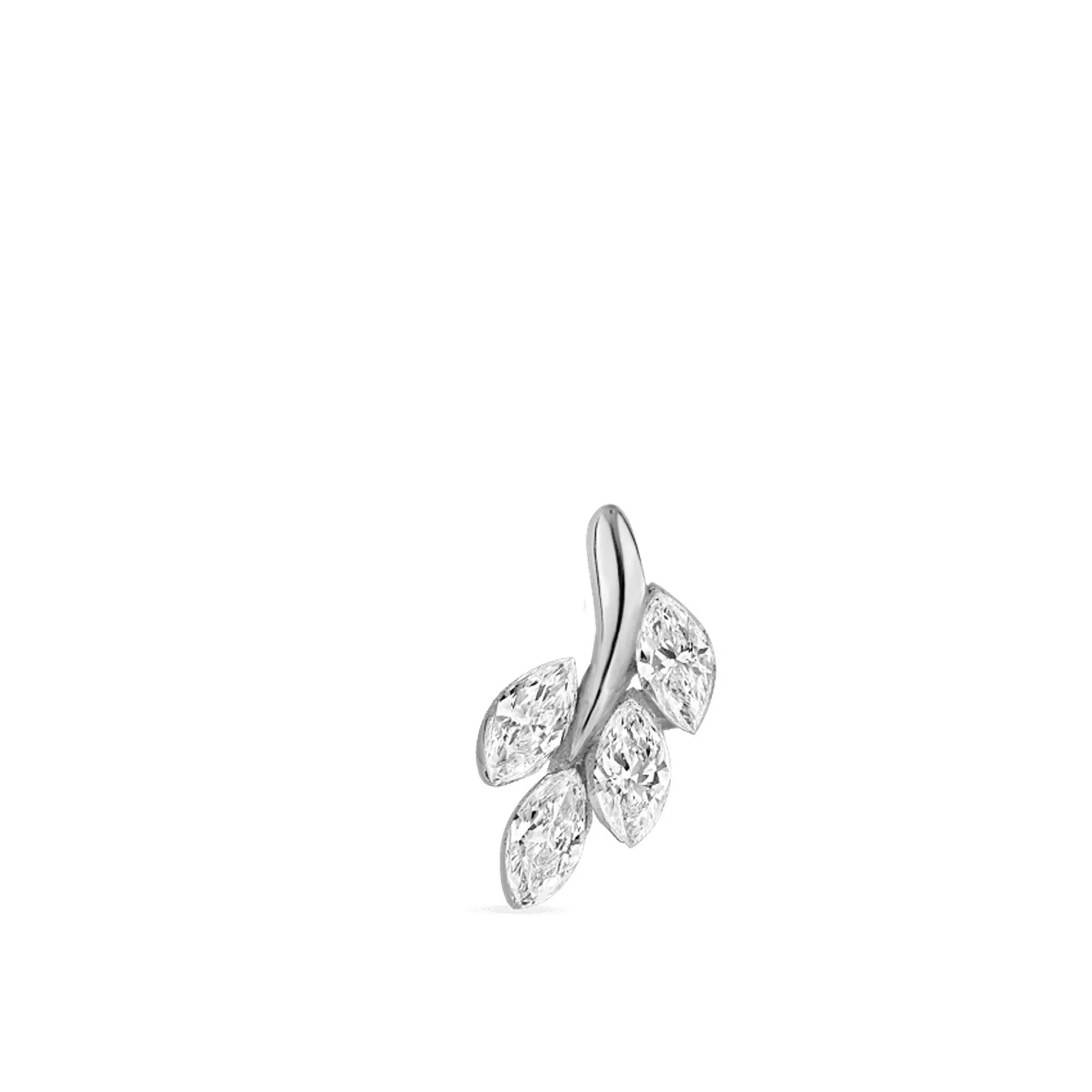 Marquise Moissanite Floral Helix Cartilage Stud 925 Sterling Silver