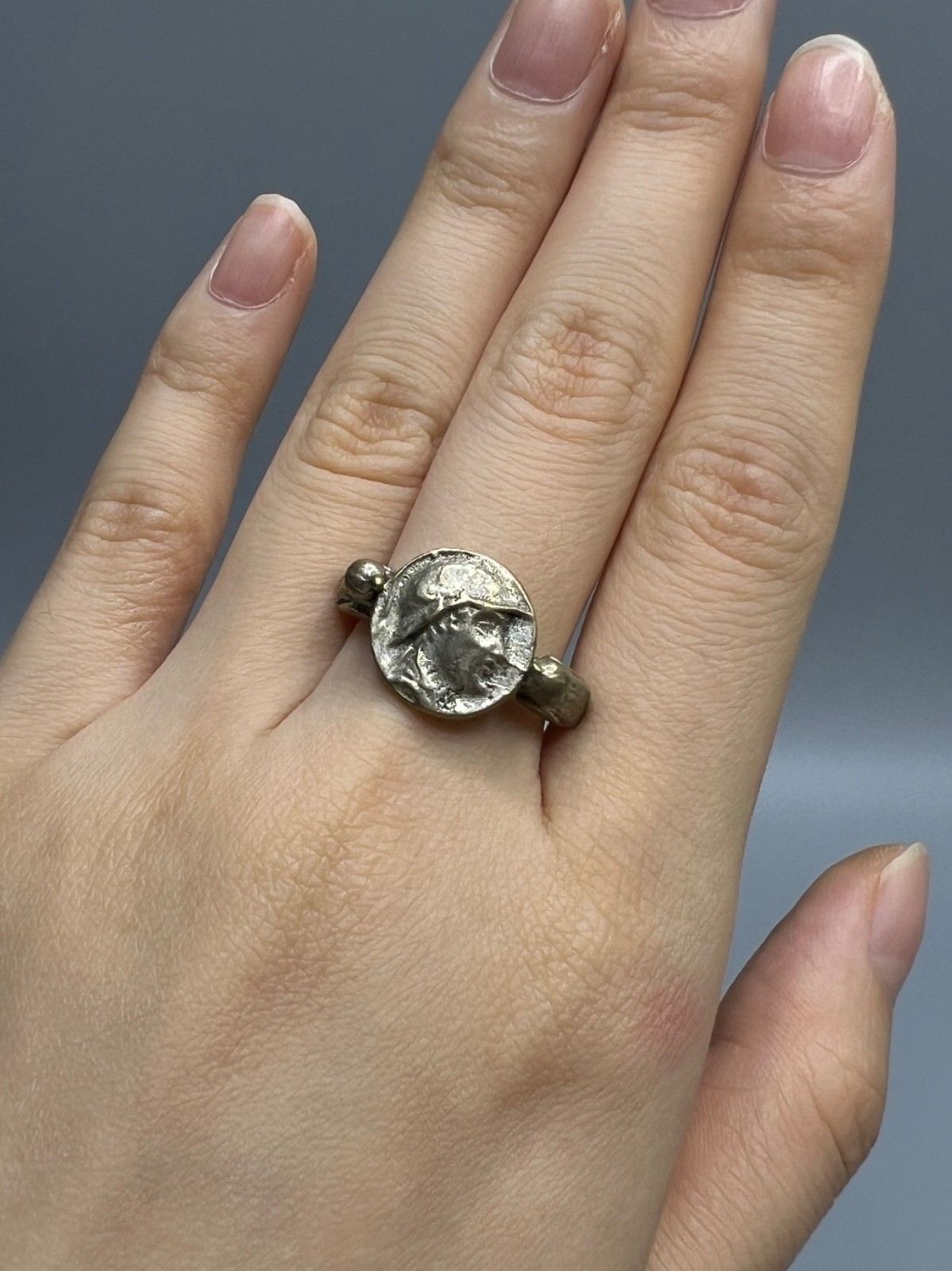 Ancient Greek Coin Ring | Antique Warrior Ring | Historical Coin Jewelry