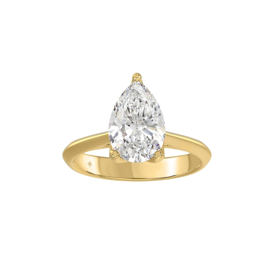 Lab Grown Diamond Engagement Ring 14K Yellow Gold, IGI Certified, 1-4 Carat D-F