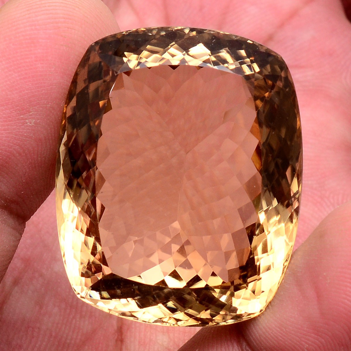 96.17 Cts VVS Natural Citrine Cushion Cut Hi-Grade Certified Untreated Gemstone