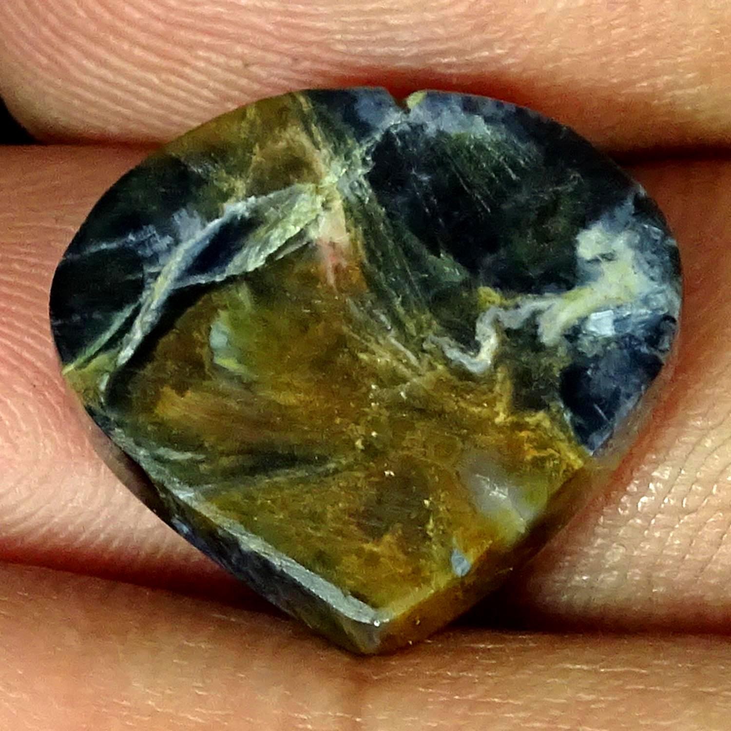 12.70Cts. Natural Designer Pietersite Pear Cabochon Gemstone 17X18X5MM
