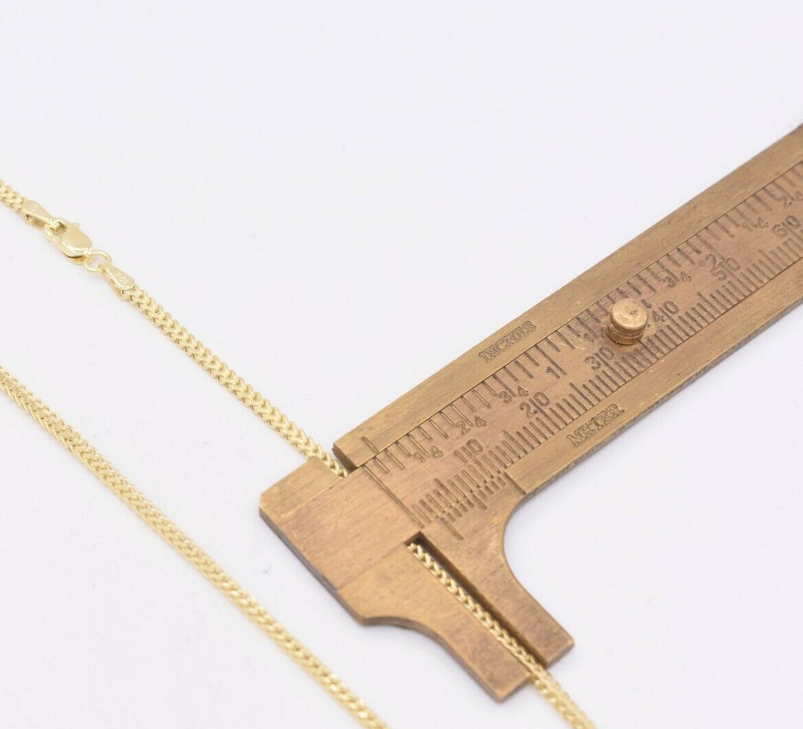 1.8mm Franco Link Chain Necklace Lobster Clasp Real 10K Yellow Gold ALL SIZES