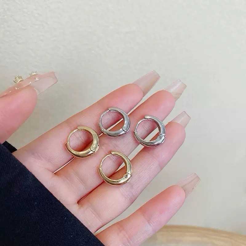 11mm 18K Gold Plated Chunky Huggie Hoop Earrings Small Thick Hoop Earrings 151