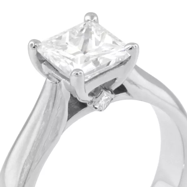 Engagement Ring 14K White Gold Classic 0.75 CT Princess Lab-Grown Diamond E VS1