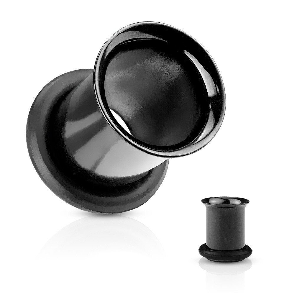 Pair of Titanium Anodized Single Flare Ear Plugs Tunnels Earlets Gauges E334