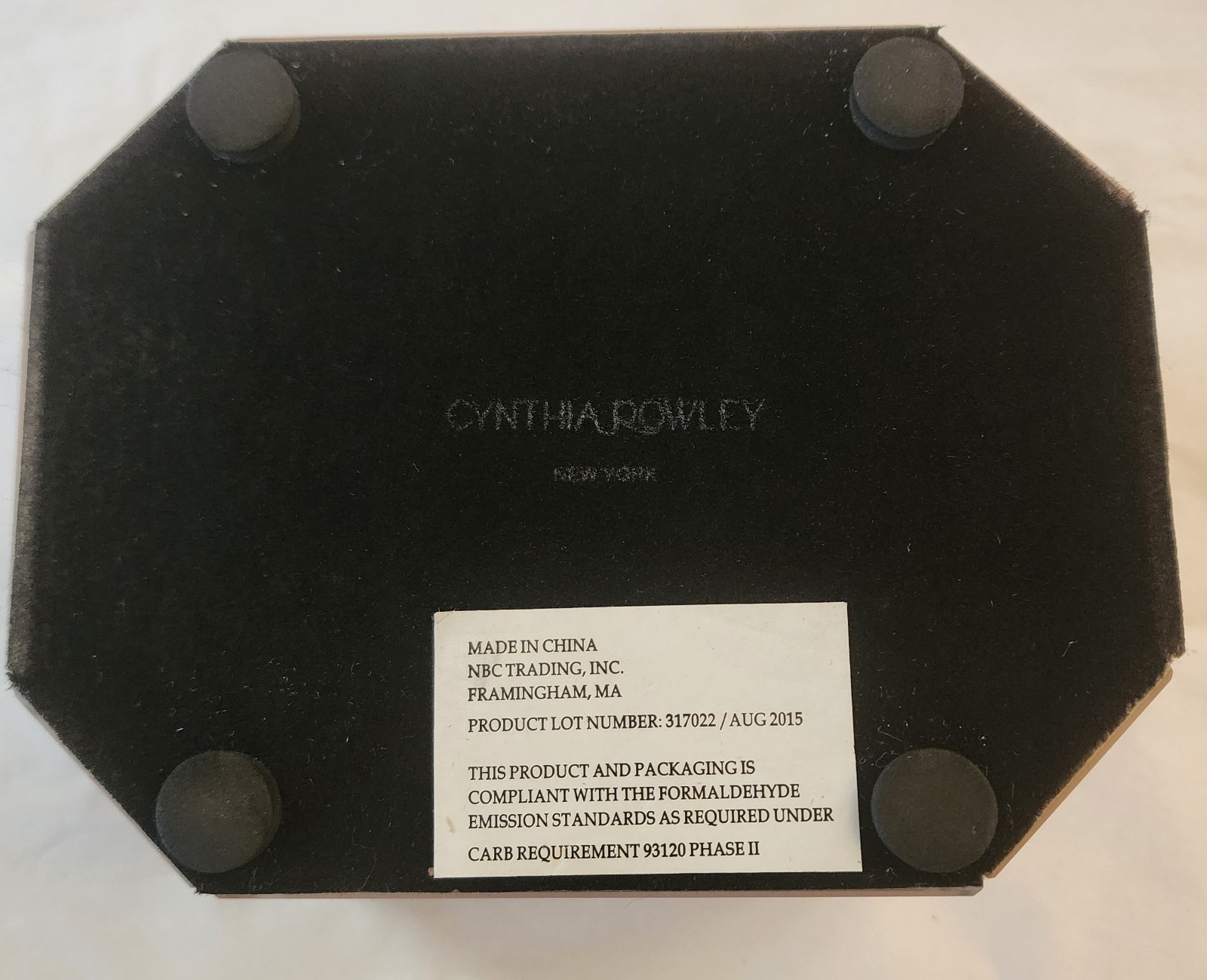 Cynthia Rowley NY Mirrored Glass Jewelry Box Pink Octagon Scallop Trinket Case