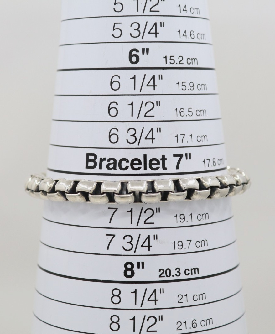 Jai John Hardy Sterling Silver Box Chain Bracelet 8″ – 44.1 Grams