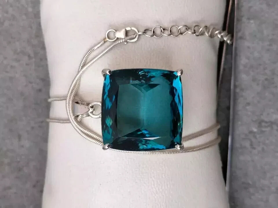 79.80 Ct London Blue Topaz Pendant Sterling Silver Pendant Gemstone Jewelry