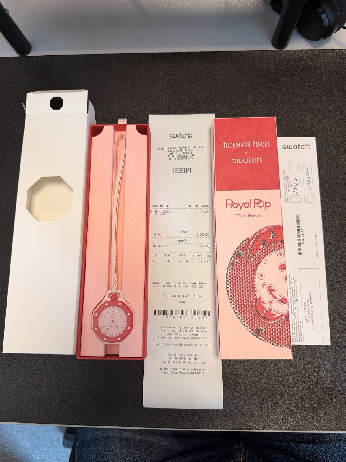 Audemars Piguet x Swatch OTTO ROSSO AP Royal Pop Limited Edition Receipt & Docs