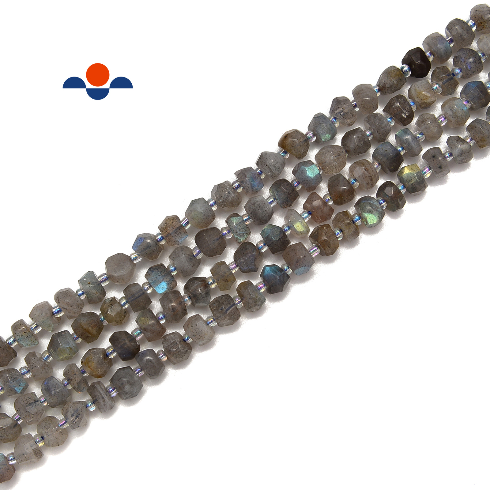 Labradorite Faceted Irregular Rondelle Beads Size 6-7mm 15.5” Strand (6-7mm)