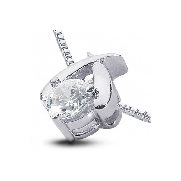 0.27ct G VS2 Round Natural Certified Diamond 14kw Gold Classic Solitaire Pendant