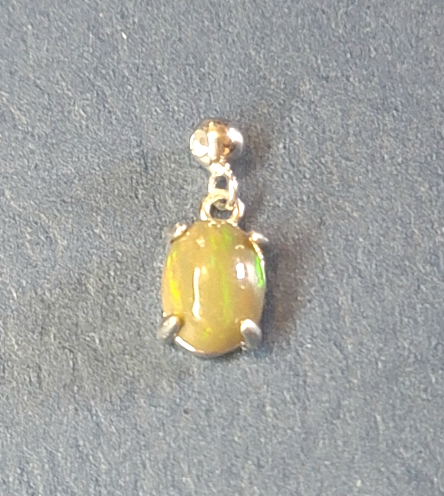 Ethiopian Dark Fire Opal Charm/Pendant 8×6 925 Sterling Silver (SEE DETAILS)