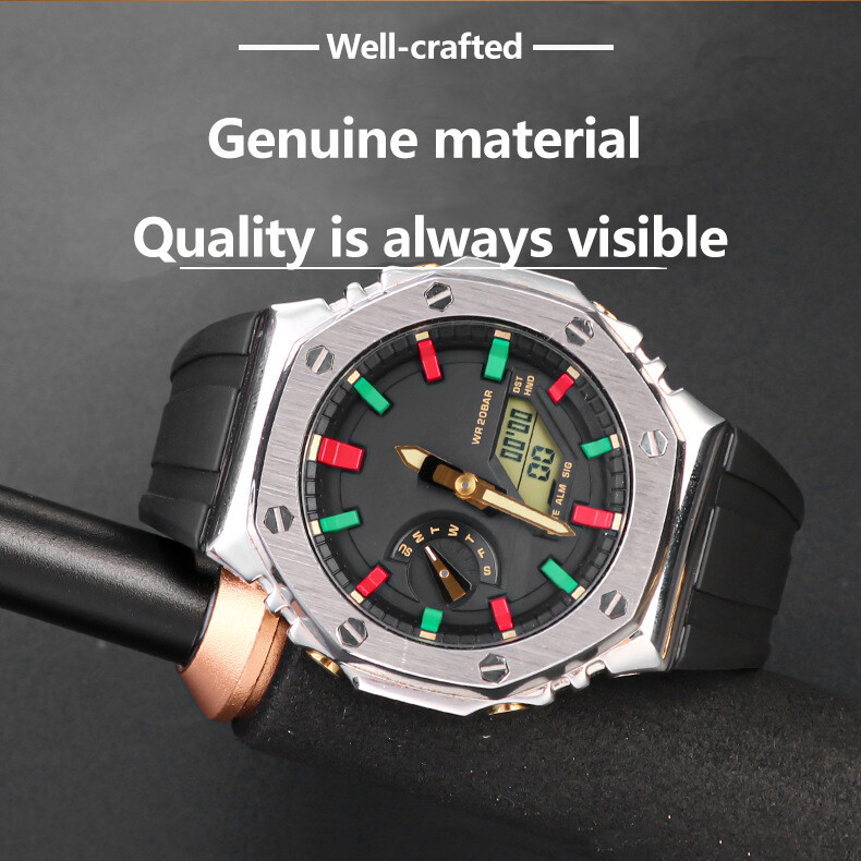 For CASIOAK GM2100 GA2100 GA2110 Watch Replacement Strap Rubber Band