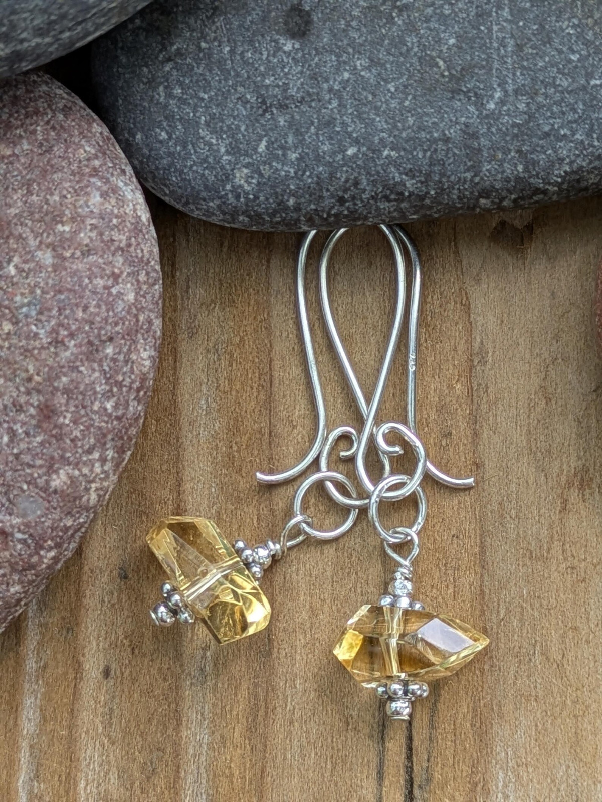 Citrine and Sterling Silver Earrings | November Birthstone