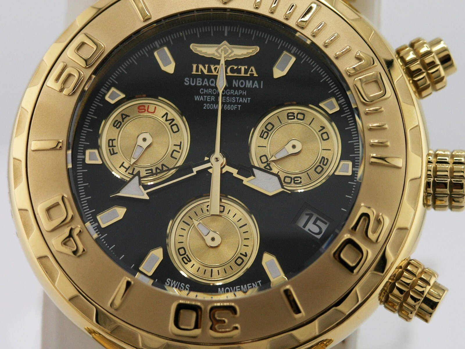 NEW INVICTA 25800 SUBAQUA NOMA I SWISS CHRONOGRAPH GOLD BLACK DIAL WATCH 47MM LE