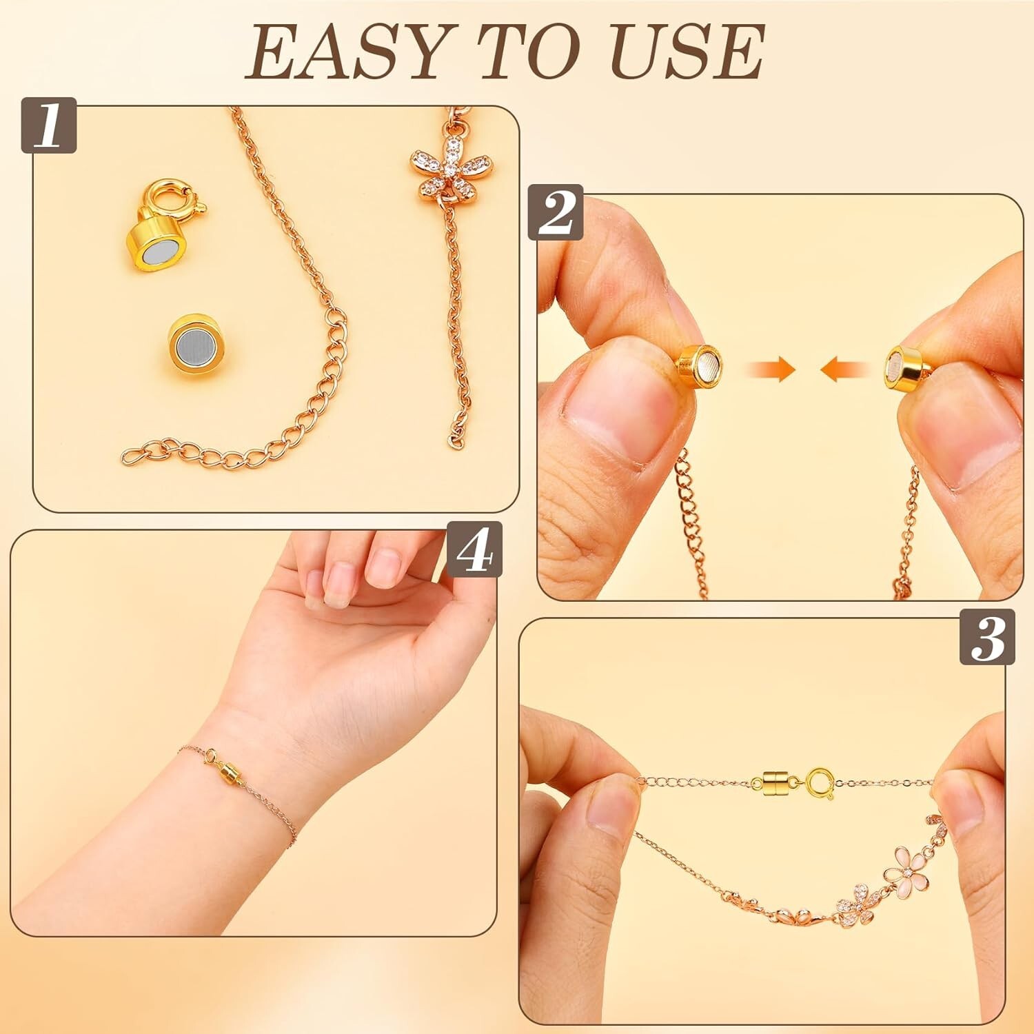 12/24Pcs Cylindrical Magnetic Clasps &Closures DIY Bracelet Necklace Jewelry UK