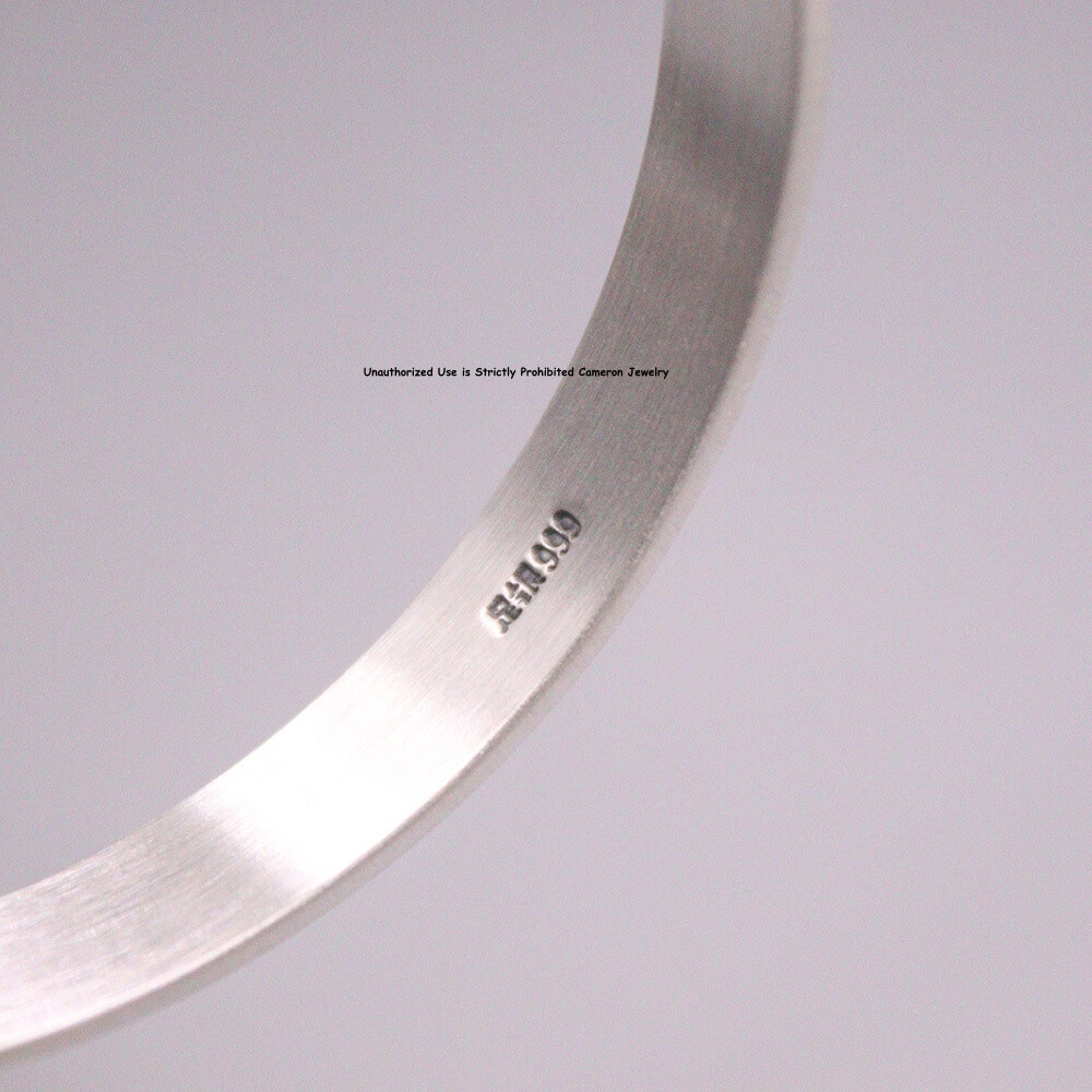 Pure S999 Fine Silver Bracelet 8mm Lukcy Butterfly Open Bangle 29-30g 56-60mm