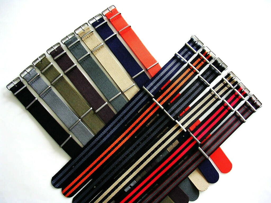 NATO G10 ® Premium Nylon RAF Military watchband strap Bond stripe IW SUISSE USA
