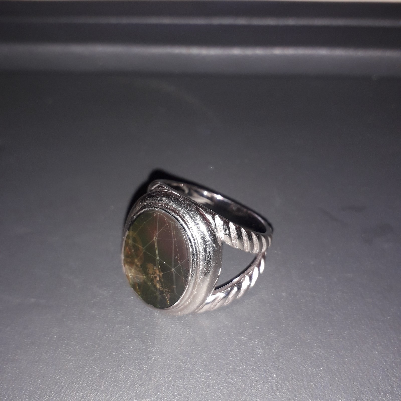 Korite Alexa Sterling Silver Amolite Ring – Size Q 1/2