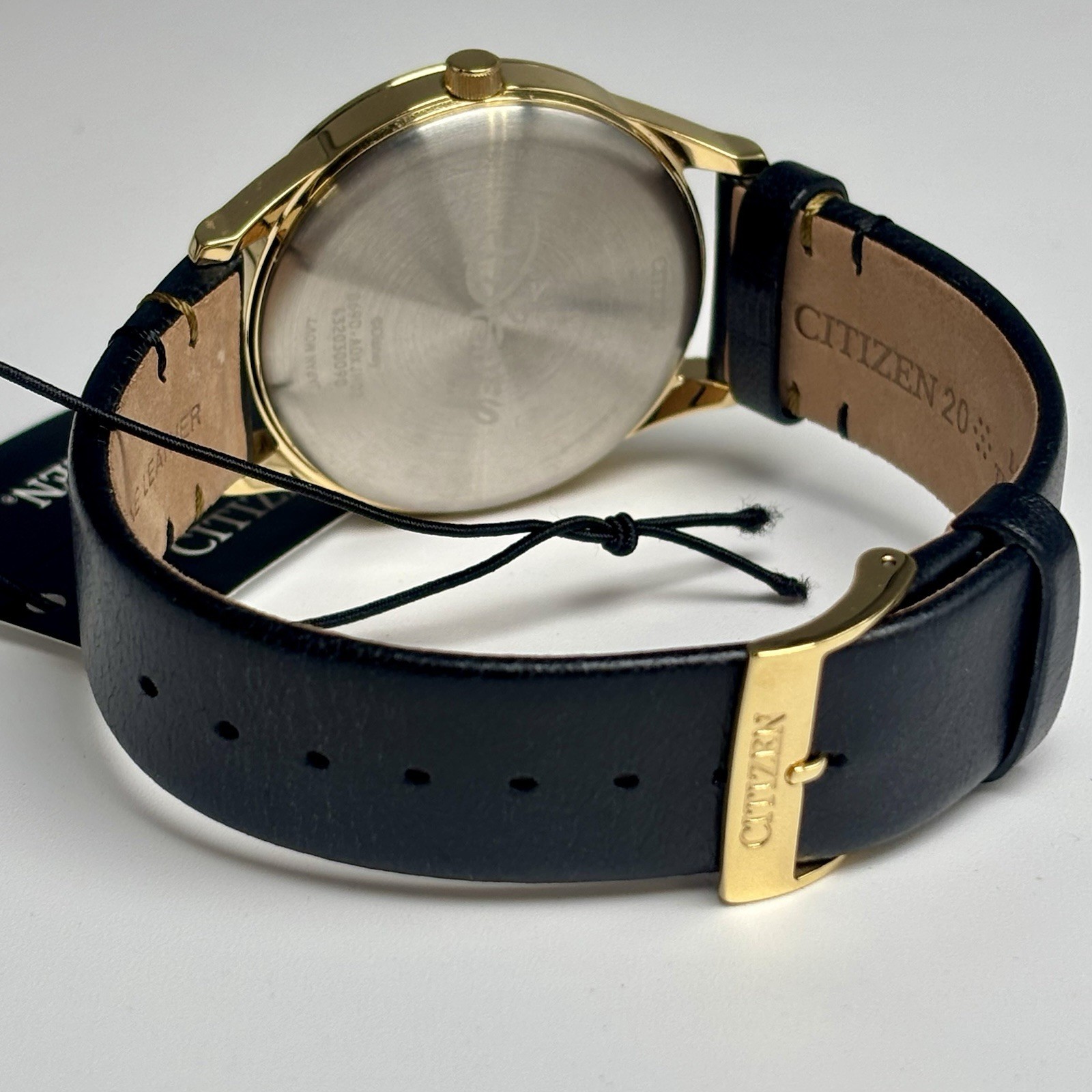 Citizen Disney Mickey Mouse Eco-Drive Watch Analog Black Leather Gold BV1132-16W