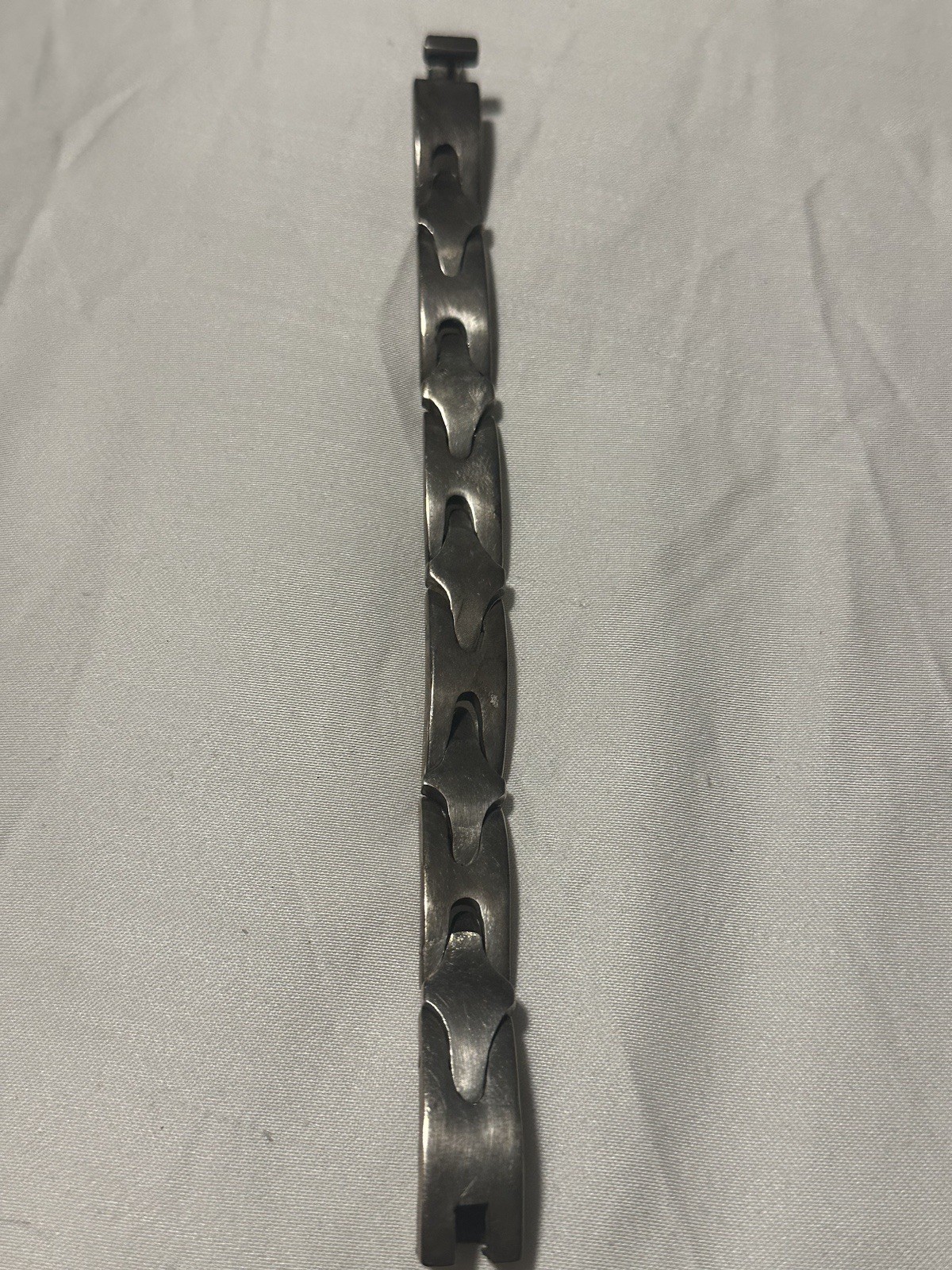 Vintage Taxco Mexico 925 Sterling Silver Link Bracelet Geometric Heavy TF-41
