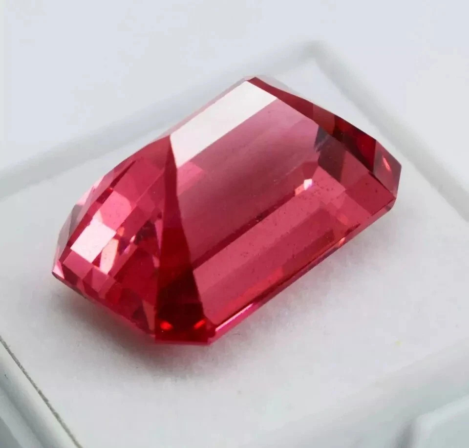 10 Ct Emerald Cut Certified LOOSE GEMSTONE NATURAL PADPARADSCHA SAPPHIRE BEST!