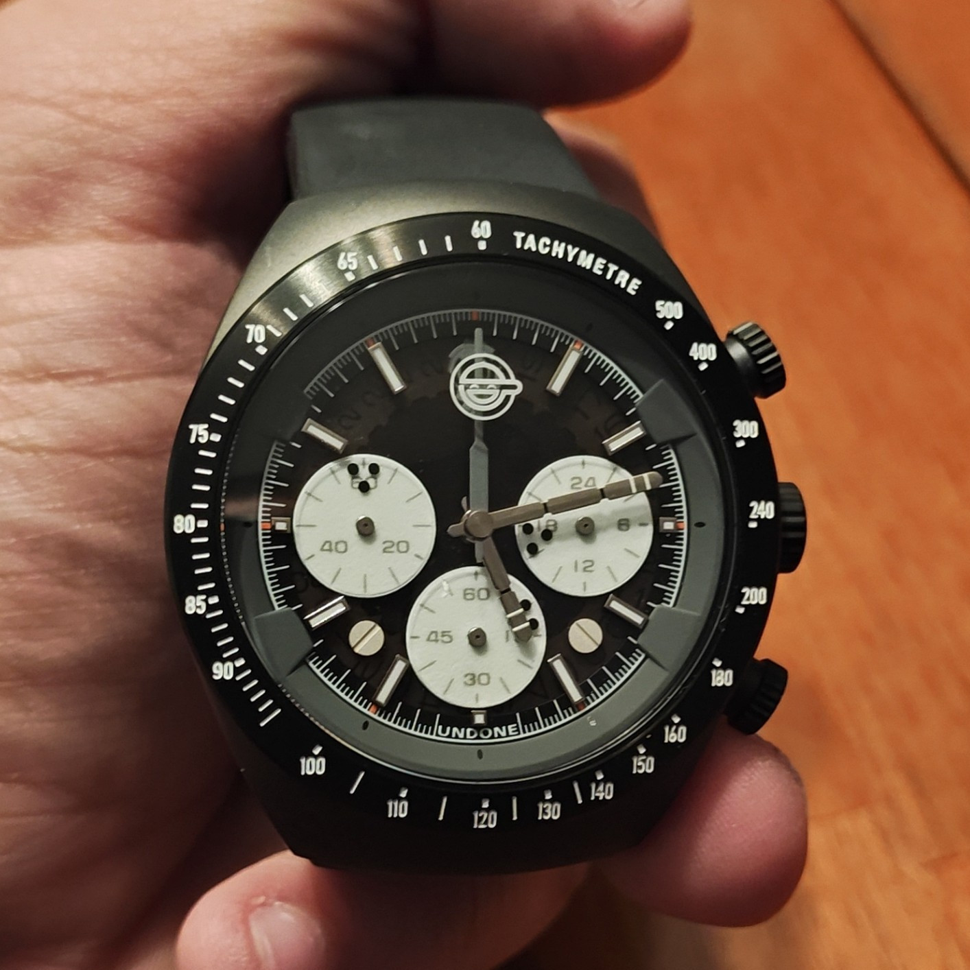 UNDONE Stand Alone Complex Quartz Chronograph Tachymeter 41mm Black Watch