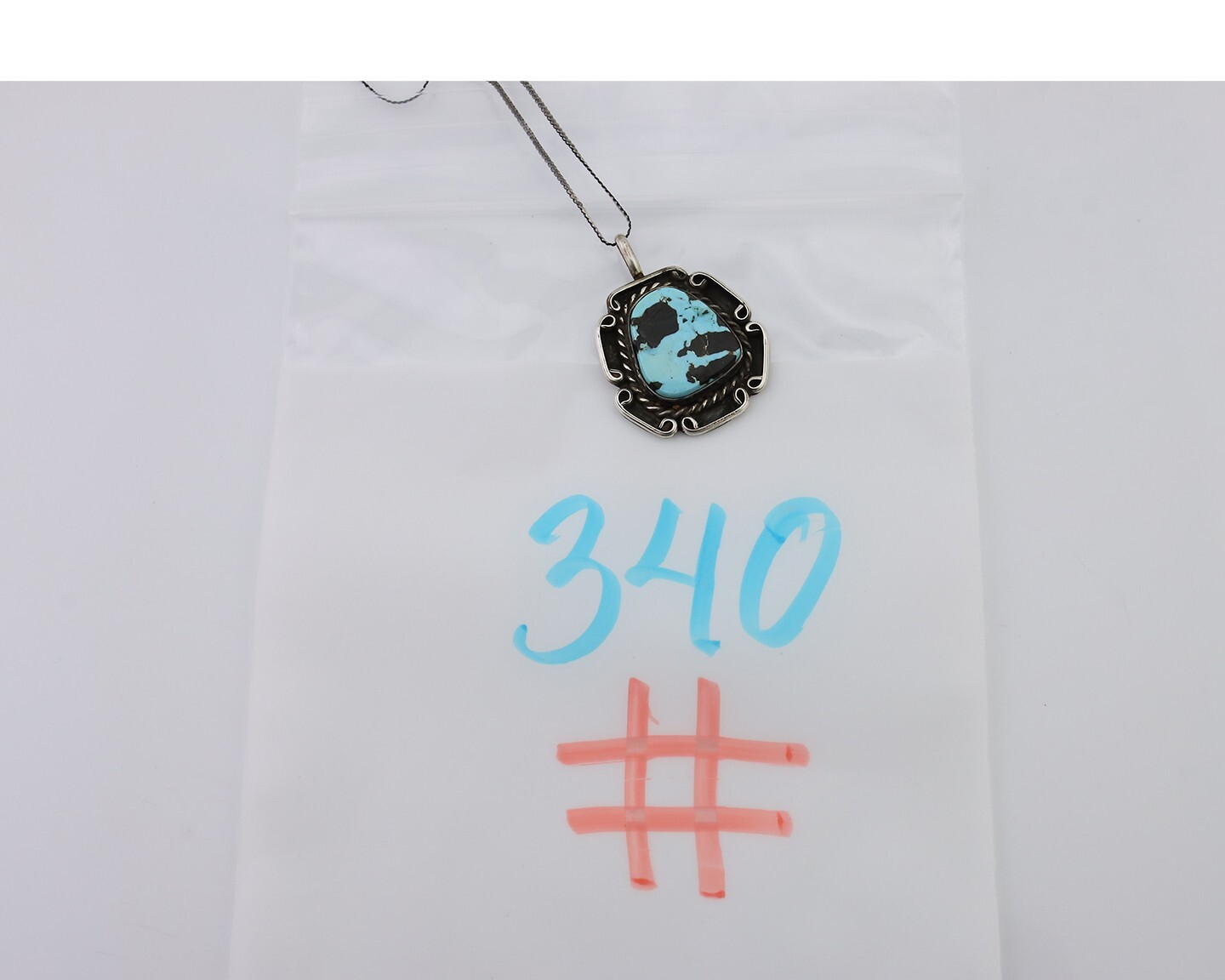 Navajo Necklace 925 Silver Dry Creek Turquoise Native American Artist C.90’s